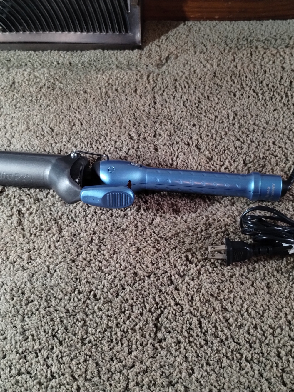 Blue Babybliss Pro Nano Titanium Curling Iron